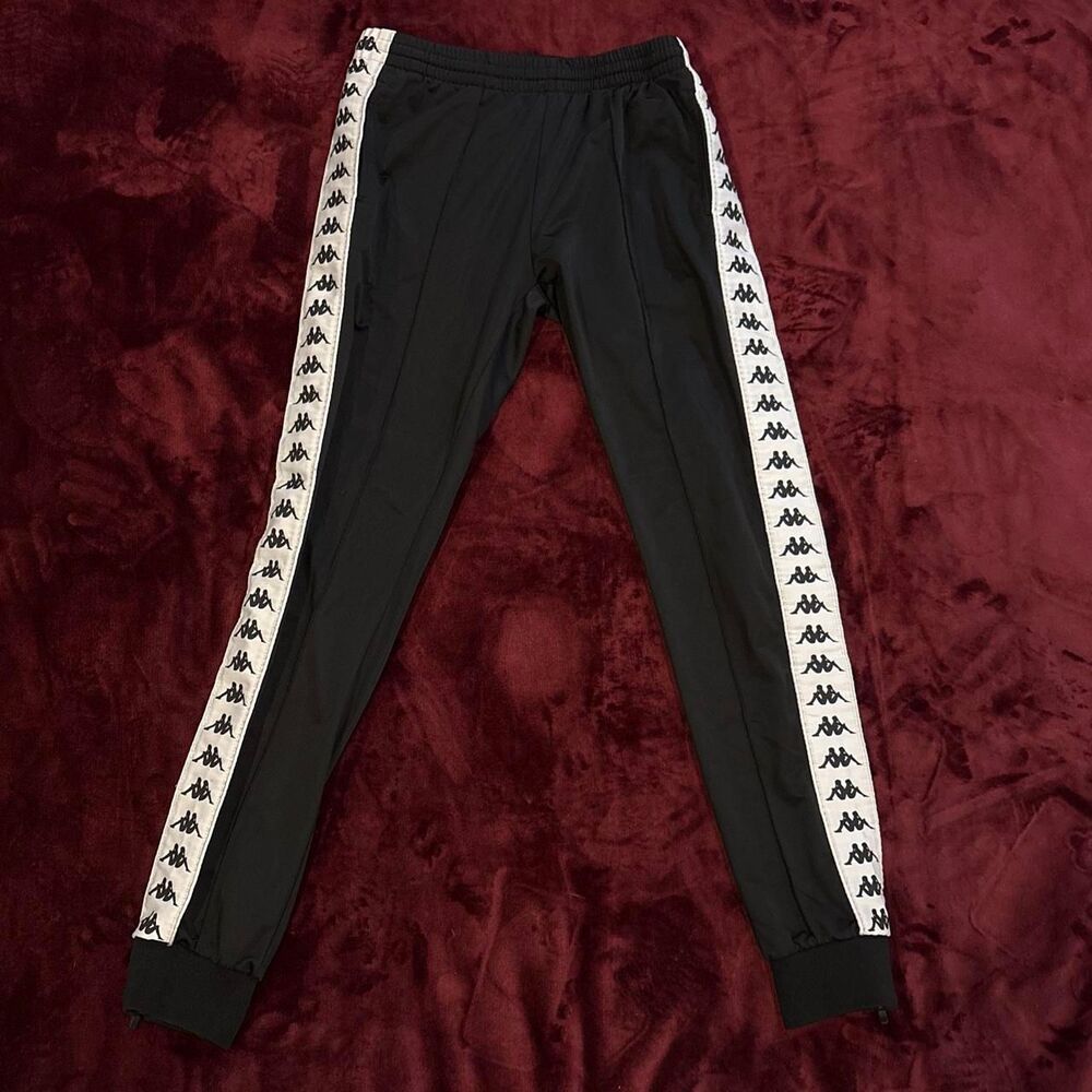 Kappa Men's Black and Grey Joggers-tracksuits